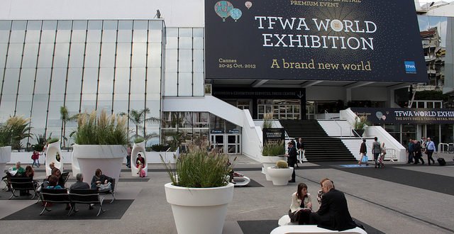 Entrée de la Tax Free World Exhibition 2017 à Cannes.